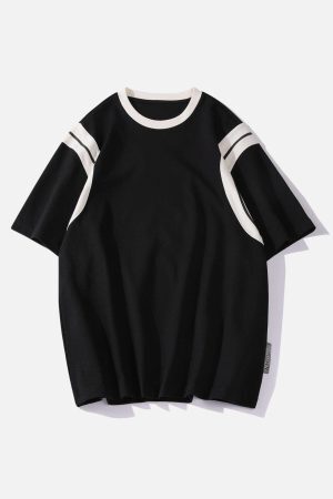 Concert Outfit Patchwork Stripe Tee