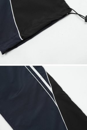 Concert Outfit Patchwork Tapered Leg Sweatpants