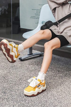 Concert Outfit Patchwork Thick Sole Dissolving Shoes