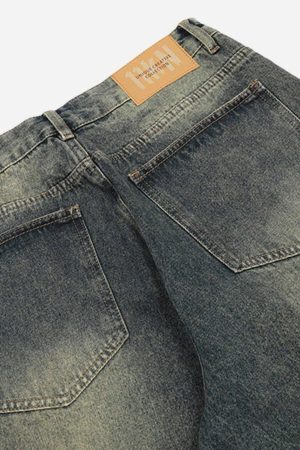 Concert Outfit Patchwork Tie Design Micro Flare Jeans