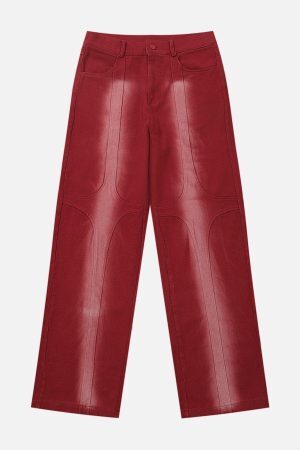 Concert Outfit Patchwork Washed Design Jeans