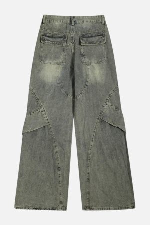 Concert Outfit Patchwork Washed Jeans