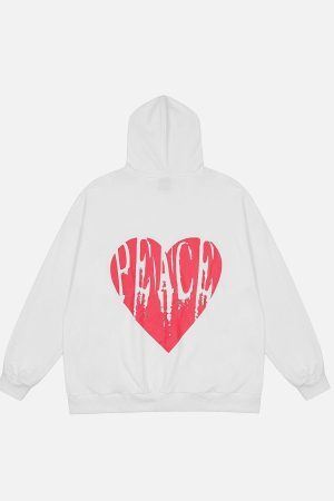 Concert Outfit Peace And Love Foam Print Cardigan Hoodie
