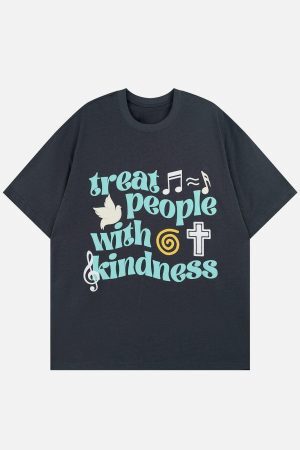 Concert Outfit Peace & Love Music Elements Print Tee