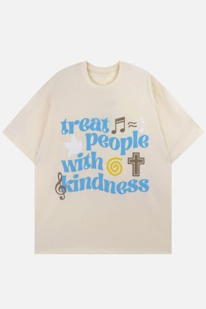 Concert Outfit Peace & Love Music Elements Print Tee