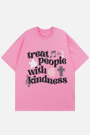 Concert Outfit Peace & Love Music Elements Print Tee