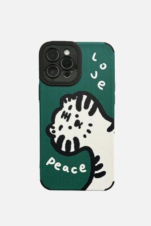 Concert Outfit Peace & Love Tiger Mobile Phone Case For iPhone