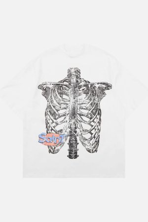 Concert Outfit Pencil Detail Skull Street Rap T-Shirt