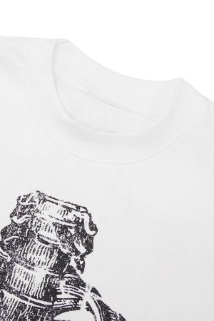 Concert Outfit Pencil Detail Skull Street Rap T-Shirt