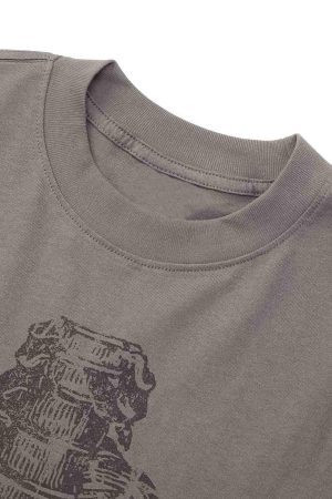 Concert Outfit Pencil Detail Skull Street Rap T-Shirt