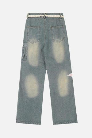 Concert Outfit Pentagram Embroidered Loose Jeans