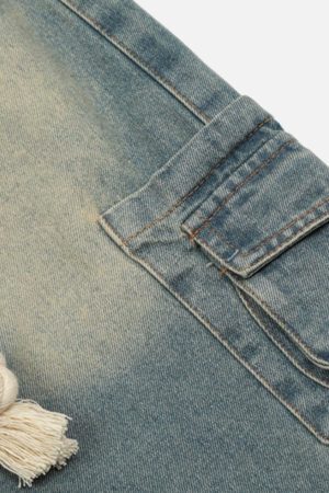 Concert Outfit Pentagram Embroidered Loose Jeans