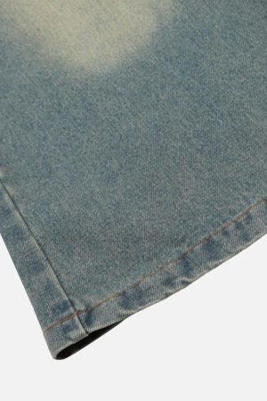 Concert Outfit Pentagram Embroidered Loose Jeans