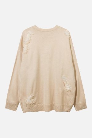 Concert Outfit Pentagram Torn Loose Sweater