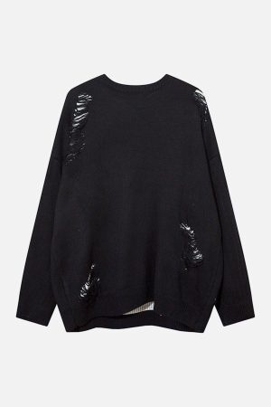 Concert Outfit Pentagram Torn Loose Sweater