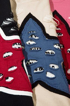 Concert Outfit Pentagram Torn Loose Sweater