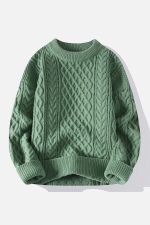Concert Outfit Personality Twist Knit Sweater