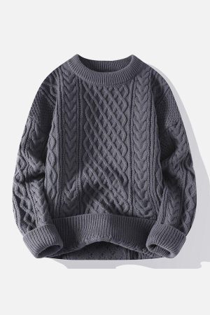 Concert Outfit Personality Twist Knit Sweater