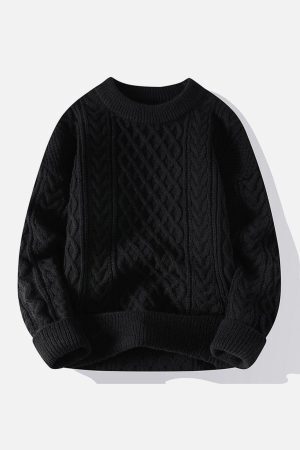 Concert Outfit Personality Twist Knit Sweater