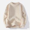 Concert Outfit Personality Twist Knit Sweater