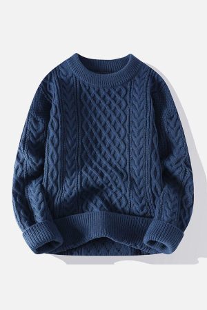 Concert Outfit Personality Twist Knit Sweater