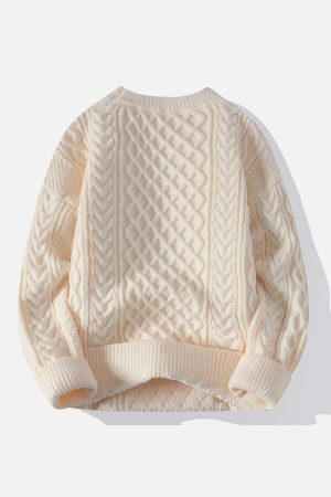 Concert Outfit Personality Twist Knit Sweater