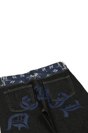 Concert Outfit Petal Letter Straight Jeans