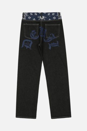 Concert Outfit Petal Letter Straight Jeans
