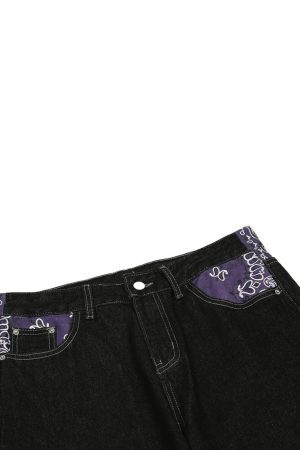 Concert Outfit Petal Letter Straight Jeans