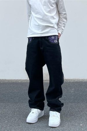 Concert Outfit Petal Letter Straight Jeans