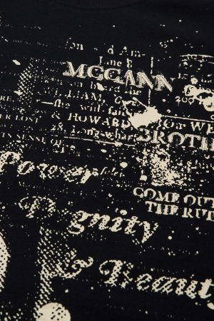 Concert Outfit Phantom Letter Print T-Shirt