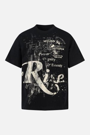 Concert Outfit Phantom Letter Print T-Shirt