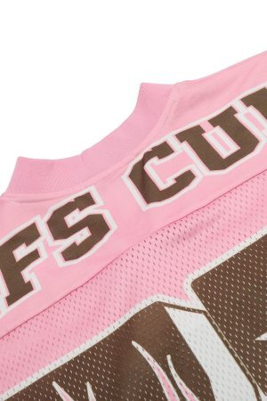 Concert Outfit Pink Flame Print Jersey T-Shirt