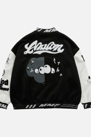 Concert Outfit Pink Terry Patch Embroidered Hip Hop Baseball Jersey