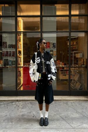 Concert Outfit Pink Terry Patch Embroidered Hip Hop Baseball Jersey