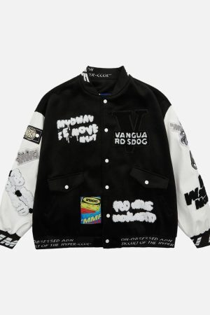 Concert Outfit Pink Terry Patch Embroidered Hip Hop Baseball Jersey