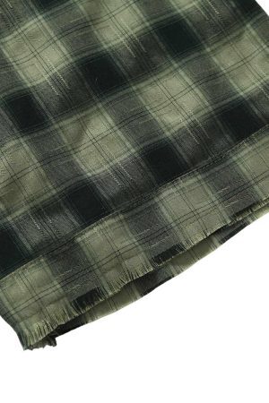 Concert Outfit Plaid Applique Printed Short Sleeve Shirt