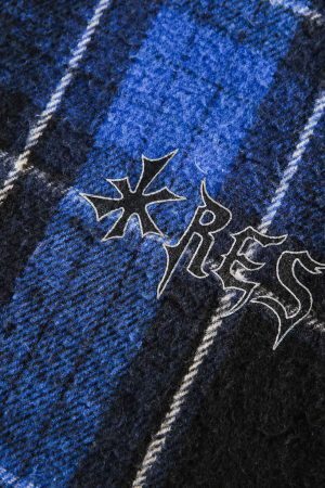 Concert Outfit Plaid Brushed Cardigan Hooded Shirt