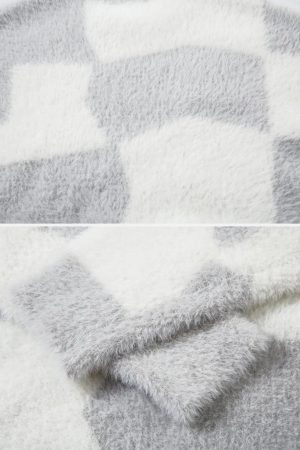 Concert Outfit Plaid Embroidered Sweater