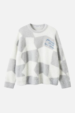 Concert Outfit Plaid Embroidered Sweater