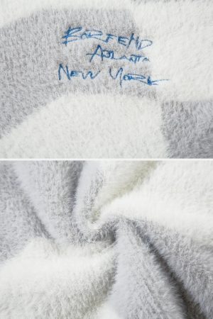 Concert Outfit Plaid Embroidered Sweater