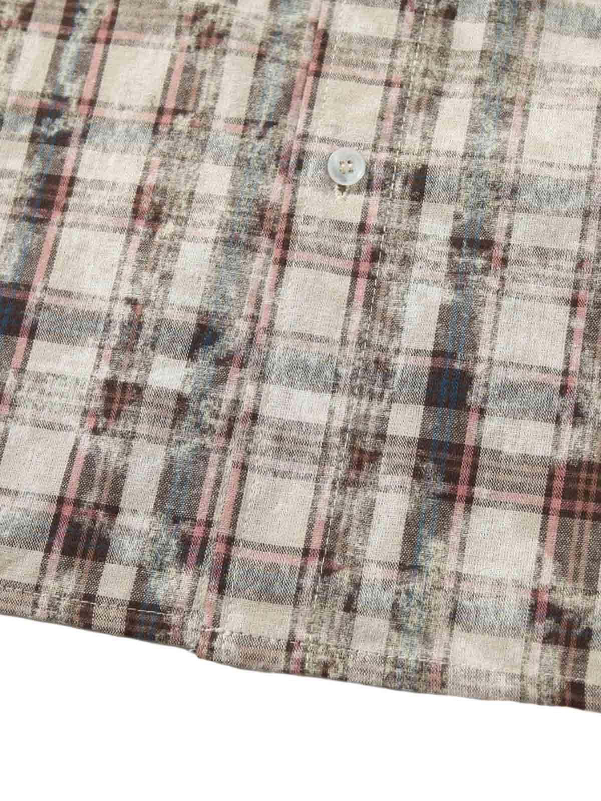 Concert Outfit Plaid Graffiti Spray-Painted Letters Long Sleeve Shirt Concert Outfit Plaid Graffiti Spray-Painted Letters Long Sleeve Shirt