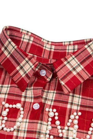 Concert Outfit Plaid Long Sleeve Shirt