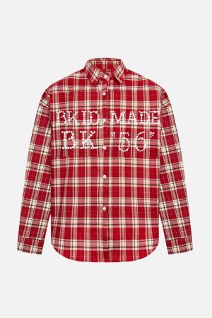 Concert Outfit Plaid Long Sleeve Shirt