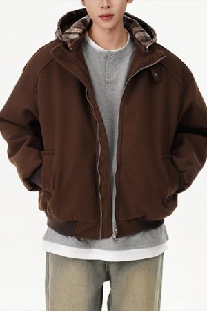 Concert Outfit Plaid Panel Hoodie