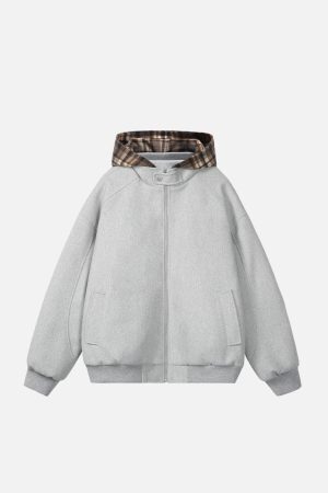 Concert Outfit Plaid Panel Hoodie
