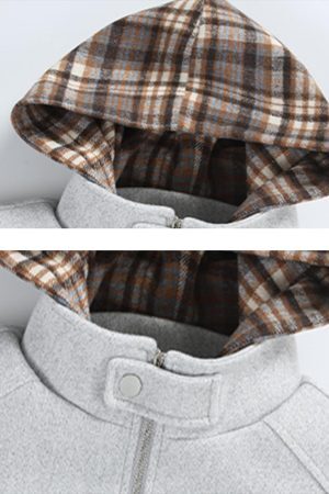 Concert Outfit Plaid Panel Hoodie