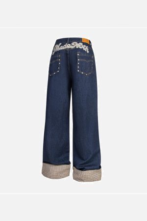 Concert Outfit Plaid Panel Jeans