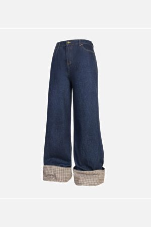 Concert Outfit Plaid Panel Jeans