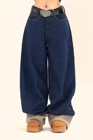 Concert Outfit Plaid Panel Jeans